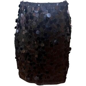 Manner‎ Black Sequin Mini Skirt Sparkly Party Cocktail Club Rave XXLPristine